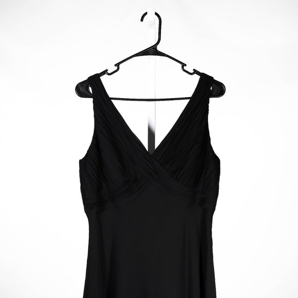 Chaps Ralph Lauren Women's Dress Black V-Neck Pleated Cocktail Party Wedding 12 - Picture 5 of 9